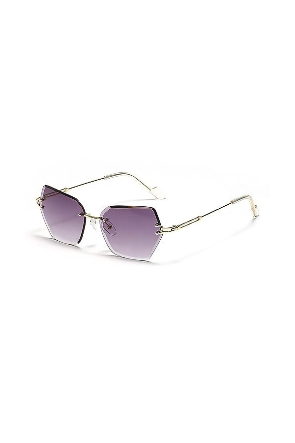 MUTYNE Lunettes de soleil œil de chat sans monture femmes lunettes de soleil femme dégradé, gris dégradé, taille unique