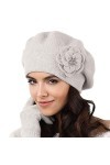 Kamea Femmes Béret dhiver Laine Vicenza, Gris,UNI