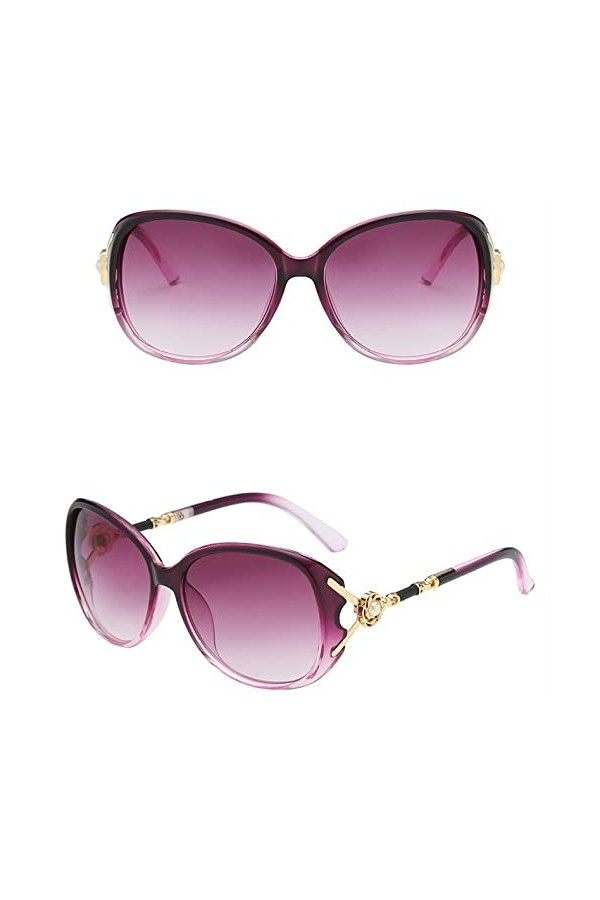 FOOOZ Lunettes de soleil miroir à monture en métal de luxe pour femmes Lunettes de soleil rétro surdimensionnées UV400,Black,