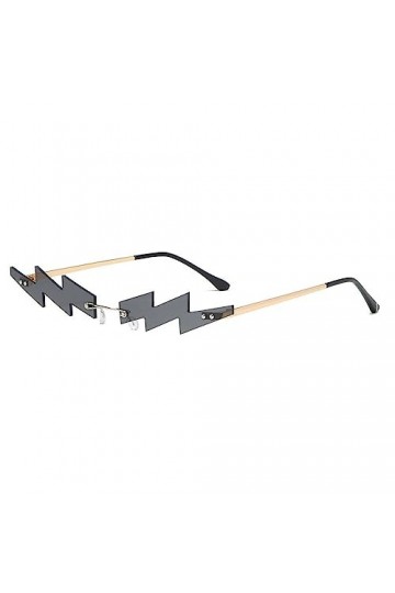 MUTYNE Petites lunettes de soleil yeux de chat sans monture femmes lunettes de soleil punk vintage lunettes de foudre uniques