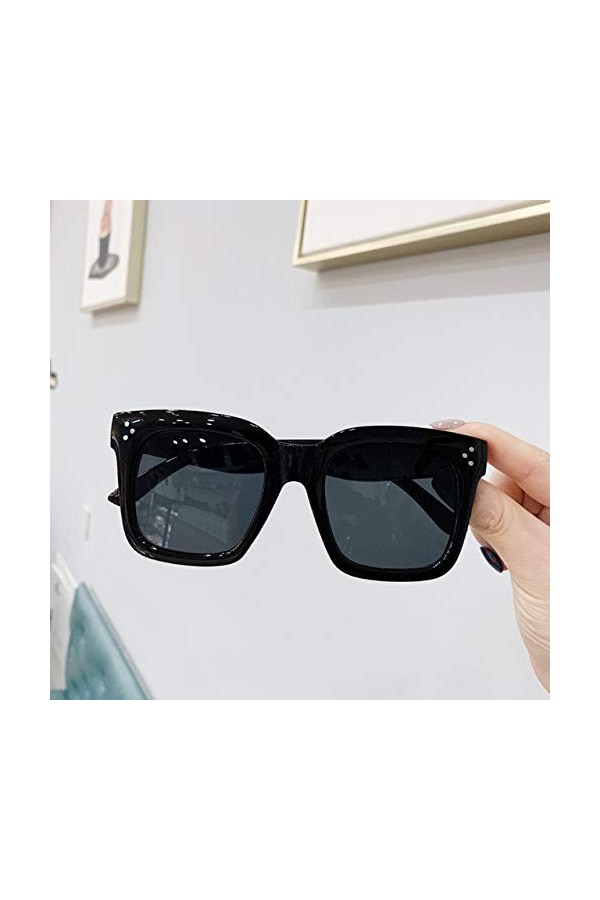 UKKD des Lunettes de Soleil Lunettes De Soleil Carrées Dames Rétro Grand Cadre Lunettes De Soleil Rétro Couleur Gradient Femm