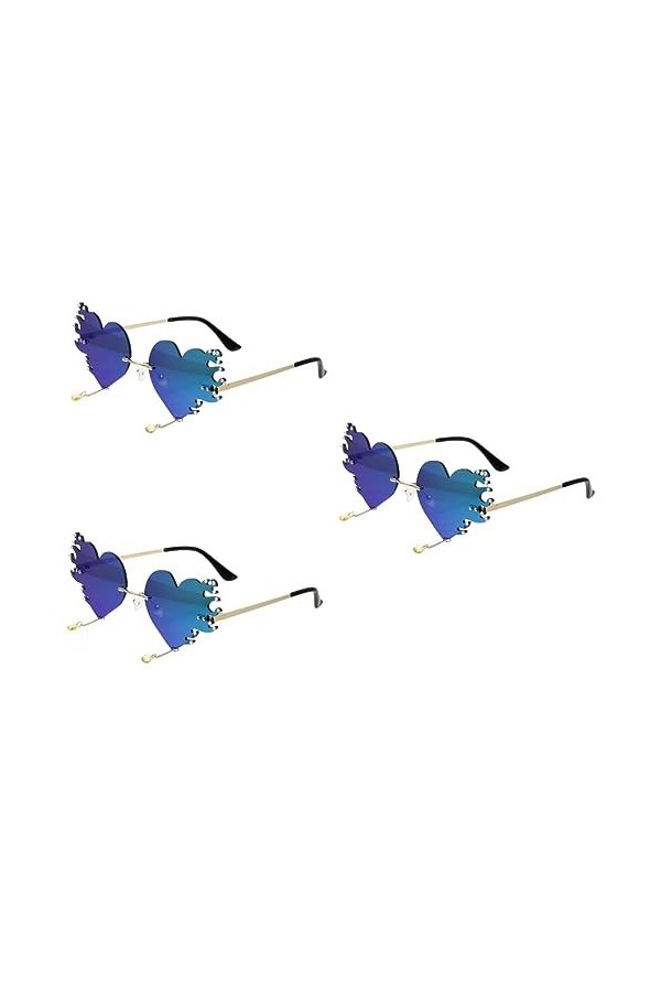 GALPADA 3 Pièces Lunettes De Soleil Coeur Lunettes De Soleil Stupides Lunettes Coeur Lunettes De Soleil Tendance Pour Femmes 