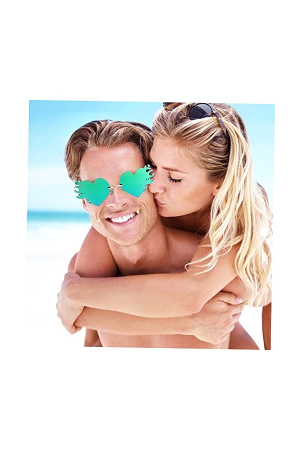 GALPADA 3 Pièces Lunettes De Soleil Coeur Lunettes De Soleil Stupides Lunettes Coeur Lunettes De Soleil Tendance Pour Femmes 