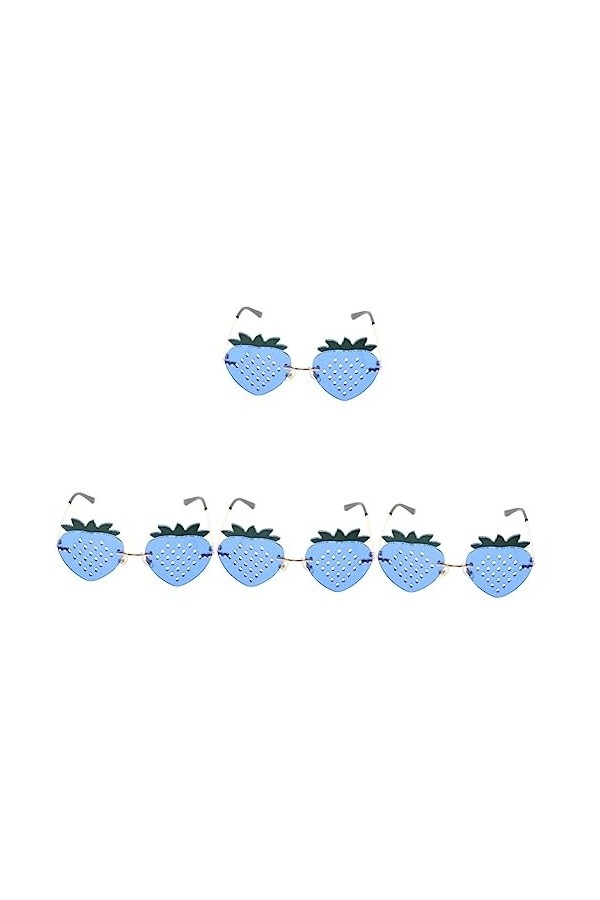 GALPADA 4 Paires Verres à La Fraise Lunettes De Mode Pour Femmes Lunettes De Soleil De Mode Pour Femmes Sans Monture Lunettes