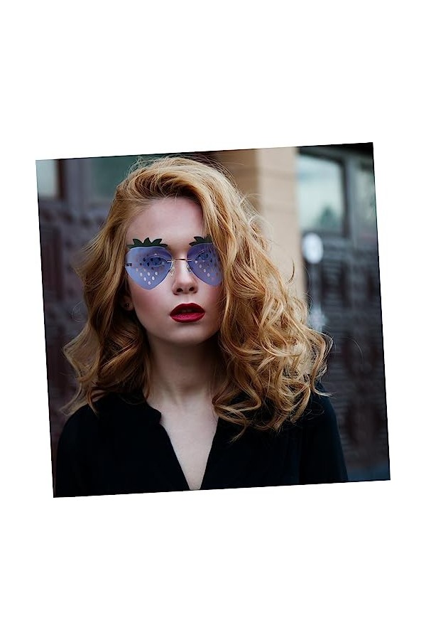 GALPADA 4 Paires Verres à La Fraise Lunettes De Mode Pour Femmes Lunettes De Soleil De Mode Pour Femmes Sans Monture Lunettes