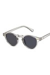 JACTZ Lunettes De Soleil Lunettes De Soleil Vintage Classiques Femme Mâle De Chat Rond-Trans Gray