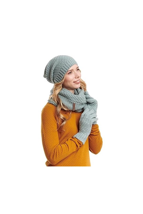 Hilltop - Ensemble hiver combo - écharpe dhiver, bonnet/bonnet en tricot assorti et gants