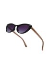 WOODONLY Lunettes de Soleil en Bois avec Oeil de Chat Polarisé - Lunettes de Soleil en Bois à la Mode pour Hommes et Femmes C