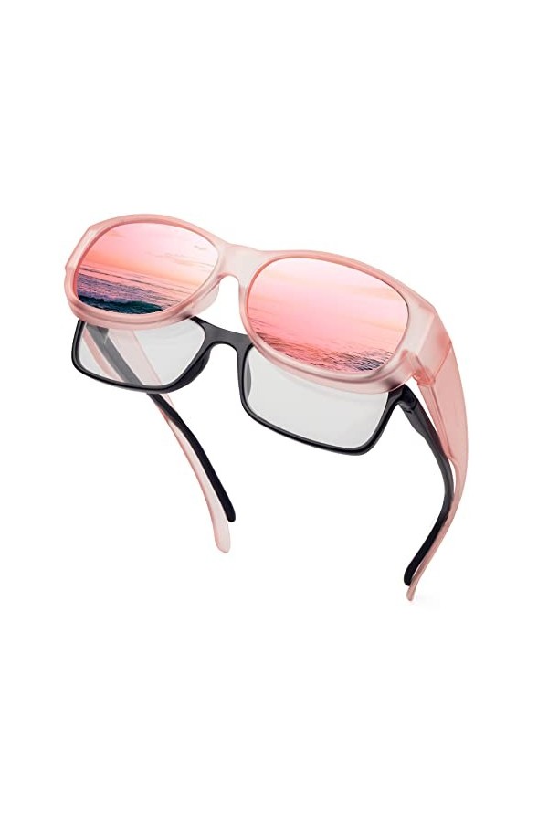 Face Shadow Surlunettes de Soleil Polarisées Sur-Lunettes de Soleil Femme pour Conduite, Cyclisme, Sport et Loisirs Protectio