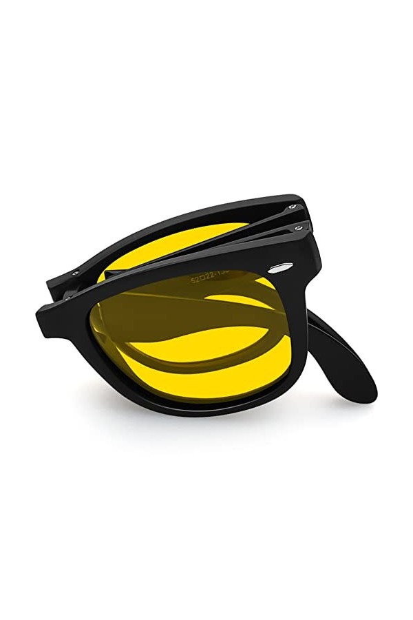 Joopin Lunettes de Conduite de Nuit Lunettes de Soleil Rectangulaires Rétro Vision Nocutrne Lunettes de Soleil Anti Éblouisse