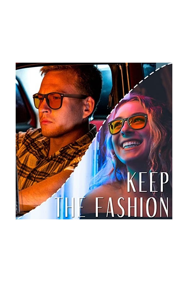 Joopin Lunettes de Conduite de Nuit Lunettes de Soleil Rectangulaires Rétro Vision Nocutrne Lunettes de Soleil Anti Éblouisse