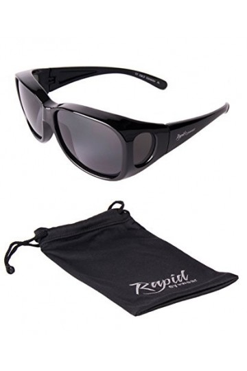 Rapid Eyewear Sur-Lunettes de Soleil polarisantes, pour hommes et femmes. Taille moyenne-grande pour mettre par dessus votre 