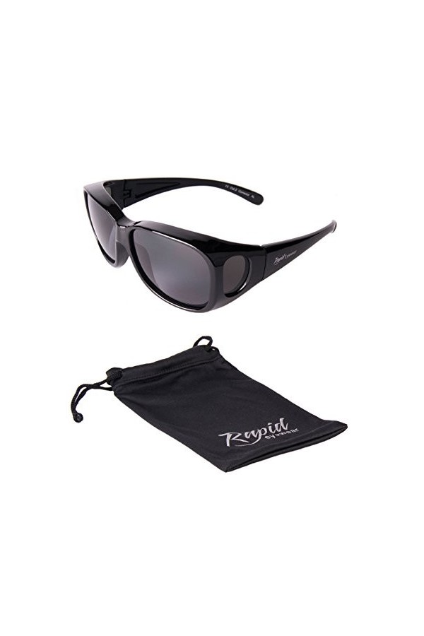 Rapid Eyewear Sur-Lunettes de Soleil polarisantes, pour hommes et femmes. Taille moyenne-grande pour mettre par dessus votre