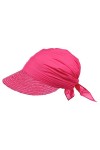 Seeberger Chapeau de Soleil en Paille et Tissu pour Femme. Taille Unique Fuchsia