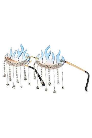 TIYETA Lunettes De Soleil Avec Pendentif Diamant Lunettes De Soleil À Glands Sans Monture Femmes Funny Party Disco Eyewear De