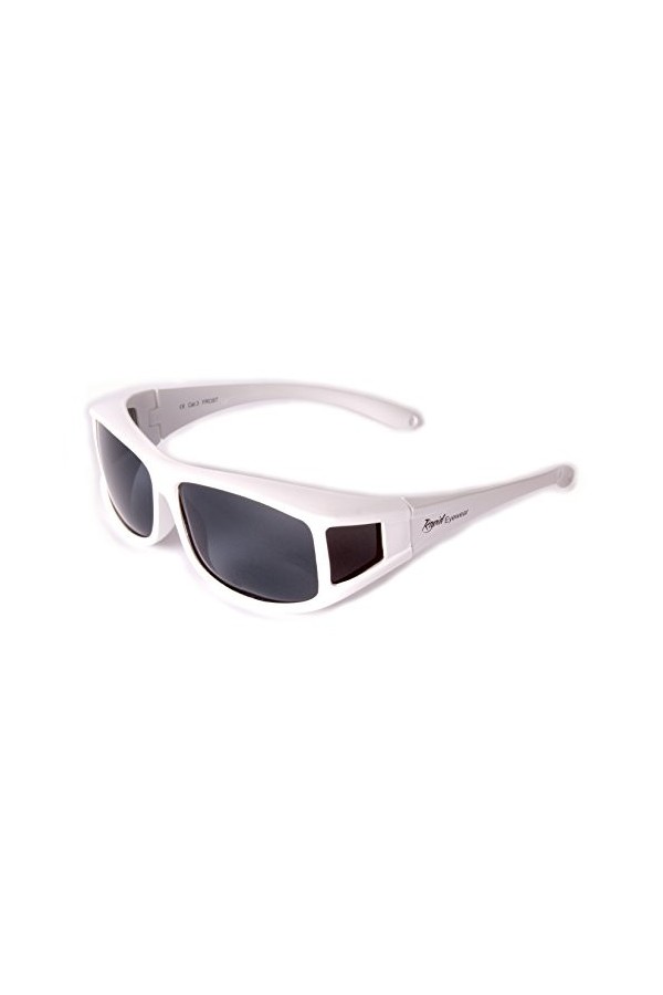 Rapid Eyewear Sur-Lunettes de Soleil polarisées, blanches, pour hommes et femmes. Pour course à pied, conduite, cyclisme, spo