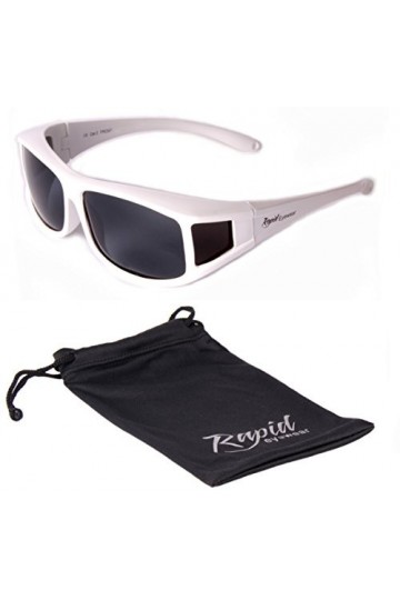 Rapid Eyewear Sur-Lunettes de Soleil polarisées, blanches, pour hommes et femmes. Pour course à pied, conduite, cyclisme, spo