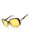 FEISEDY Lunettes de Vision Nocturne Femmes Lunettes de Soleil Polarisées pour Conduite de Nuit Marche avec Lentille Jaune B27