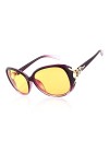 FEISEDY Lunettes de Vision Nocturne Femmes Lunettes de Soleil Polarisées pour Conduite de Nuit Marche avec Lentille Jaune B27