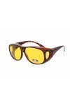 rainbow safety Surlunettes Solaires Polarisee Lunettes de Soleil Conduite Nuit Homme Femme RWN10 Marron Nuit cat.1