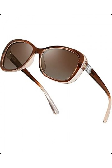 Myiaur Lunettes de soleil polarisées rétro pour femme avec monture papillon tendance et élégante avec protection UV400 pour l