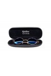 rainbow safety Lunettes de Soleil Ronde Pour Femme Homme Style Lennon Retro Polarisee R2317 R2317F Or Miroir Bleu