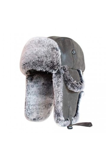 SK Studio Chapka Chapeau Trappeur Aviateur en Faux Cuir Fausse Fourrure Trapper Earflap Chasse Casquette Adulte pour Homme et