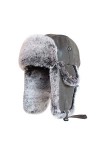 SK Studio Chapka Chapeau Trappeur Aviateur en Faux Cuir Fausse Fourrure Trapper Earflap Chasse Casquette Adulte pour Homme et