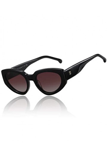 DUCO Retro Cat Eye Lunettes de soleil polarisées pour homme et femme UV400 Protection Lunettes de soleil acétate cadre vintag