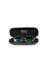 rainbow safety Lunettes de Soleil Ronde Pour Femme Homme Style Lennon Retro Polarisee 2317 2317E Or Miroir Vert 