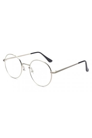 Outray Lunettes rondes vintage vintage avec monture en métal pour homme et femme - Argenté - Medium