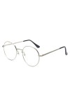 Outray Lunettes rondes vintage vintage avec monture en métal pour homme et femme - Argenté - Medium