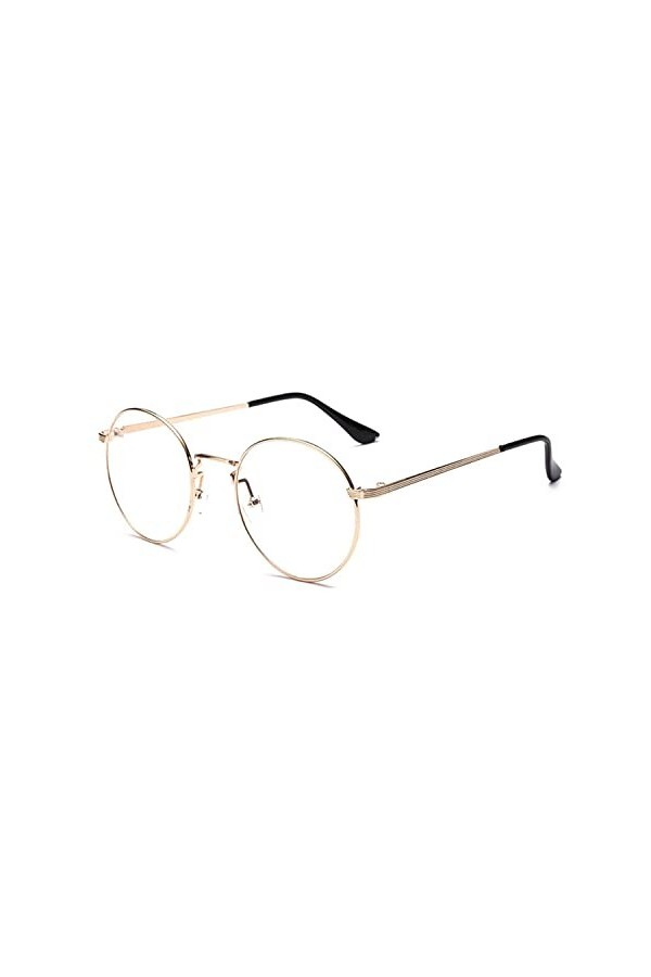 Outray Lunettes rondes vintage vintage avec monture en métal pour homme et femme - Argenté - Medium