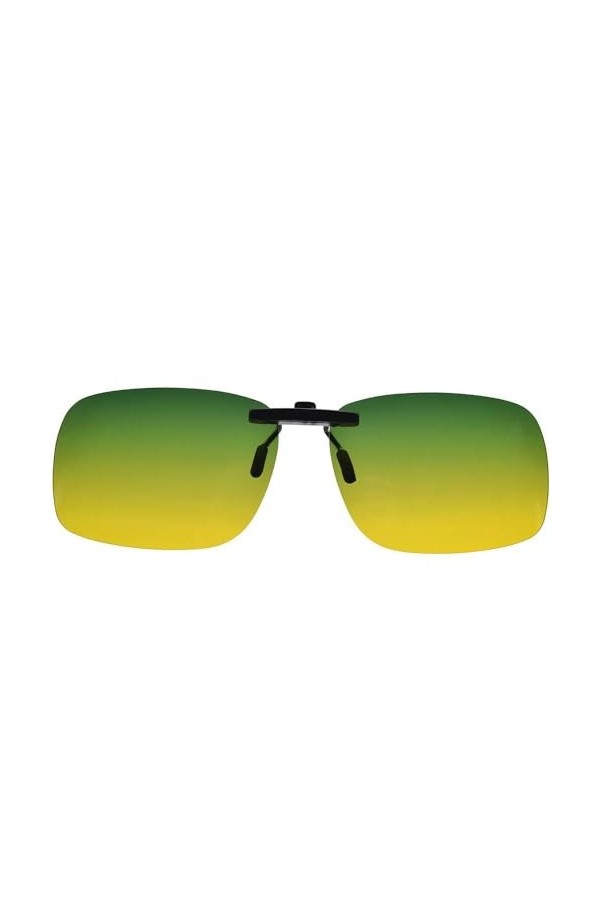 UpaClaire Lunettes de conduite de nuit à clipser, réduction des reflets polarisés, vision haute définition.., Jaune et vert -