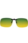 UpaClaire Lunettes de conduite de nuit à clipser, réduction des reflets polarisés, vision haute définition.., Jaune et vert -