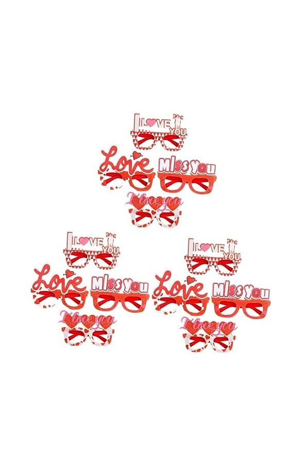 ABOOFAN 12 Pcs Amour Lunettes Mariée Lunettes Lunettes Pour Femmes Femmes Montures De Lunettes Lunettes De Fête Mariée Lunett