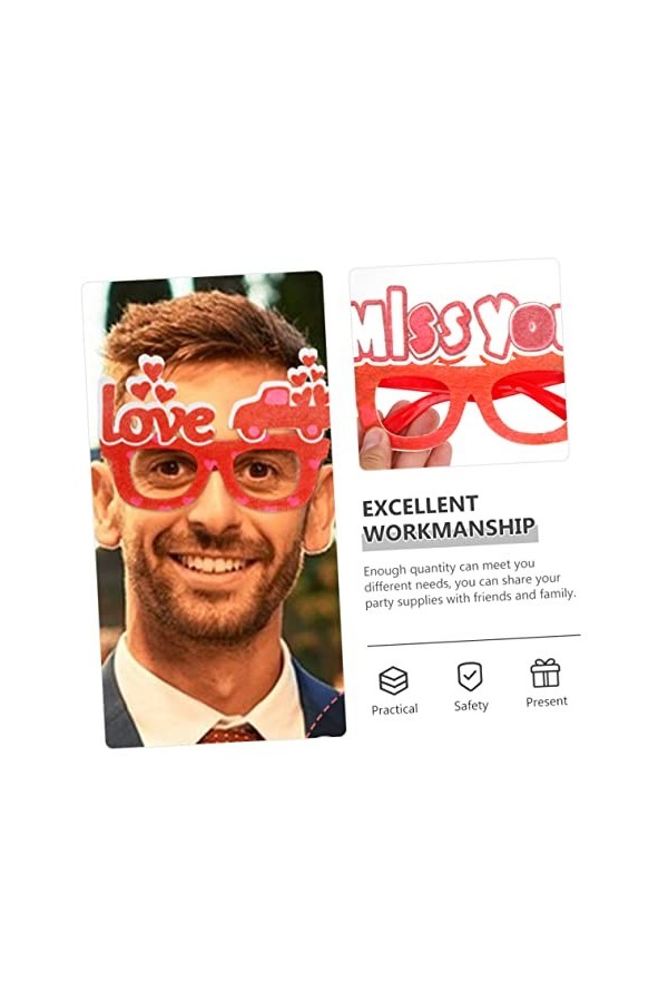 ABOOFAN 12 Pcs Amour Lunettes Mariée Lunettes Lunettes Pour Femmes Femmes Montures De Lunettes Lunettes De Fête Mariée Lunett