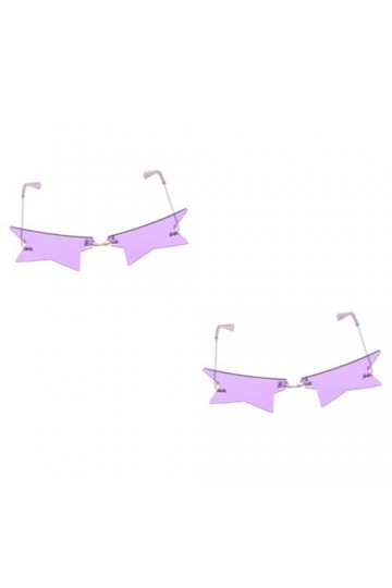 Gadpiparty 2 Pièces Des Lunettes De Soleil Lunettes De Soleil Femme Lunettes De Soleil Coeur Sans Monture Lunettes De Fête Lu