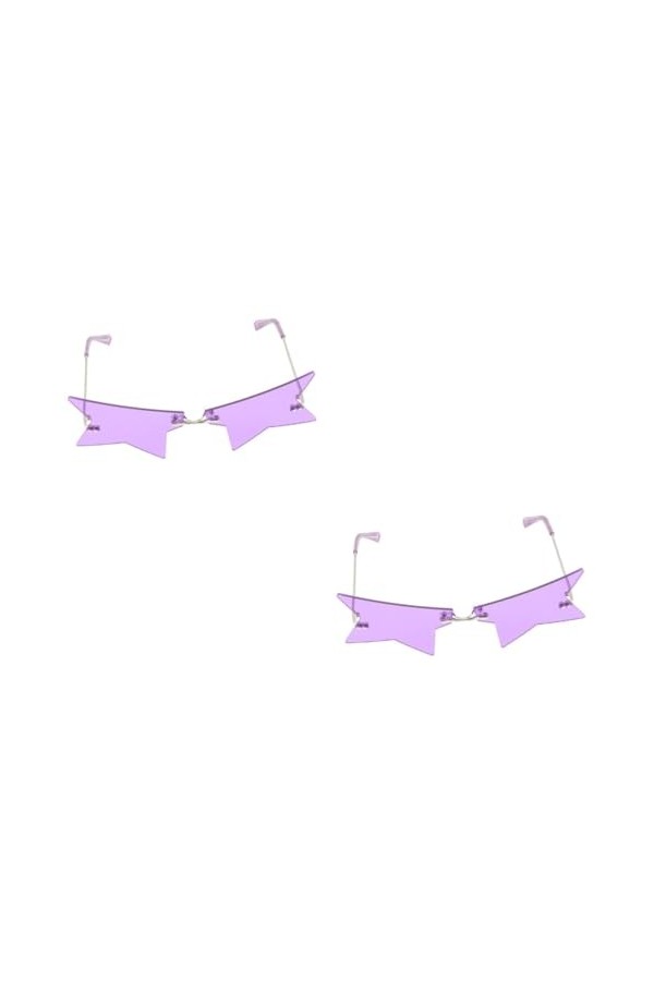 Gadpiparty 2 Pièces Des Lunettes De Soleil Lunettes De Soleil Femme Lunettes De Soleil Coeur Sans Monture Lunettes De Fête Lu