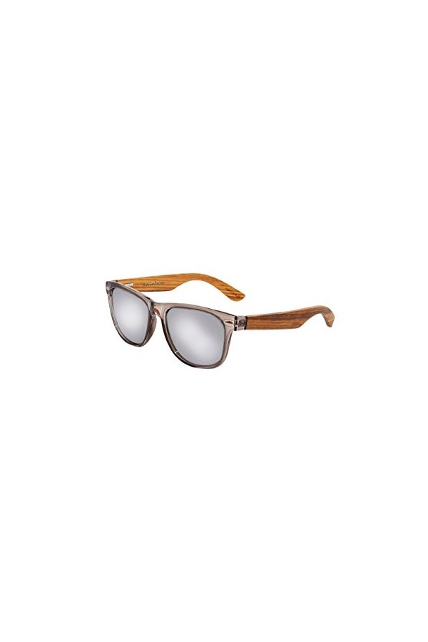 rainbow safety Lunettes de Soleil POLARISÉES Miroir en Bois Vintage Femme Homme RW-Silver-Mirror