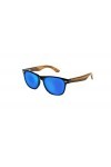 rainbow safety Lunettes de Soleil POLARISÉES Miroir en Bois Vintage Femme Homme RW-Miroir-Blue