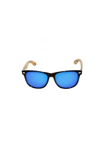 rainbow safety Lunettes de Soleil POLARISÉES Miroir en Bois Vintage Femme Homme RW-Miroir-Blue