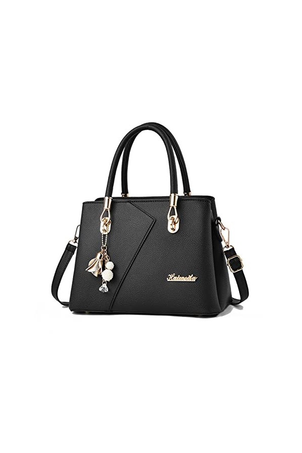 FANDARE Sac Bandoulière Femme Multi Poches Sac à Main PU Cuir Sac Messager Étanche Sac portés Épaule pour Voyage Travail Acha