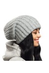 Bonnet dhiver ample surdimensionné – Bonnet en tricot épais doux et ample – Bonnet chaud et épais pour homme et femme, Noir 
