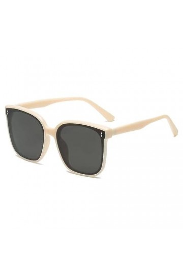 Femme Soleil Lunettes Sunglasses Verres Polarisées Clous De Riz Verticaux, Montures Carrées, Lunettes De Soleil À Grande Mont