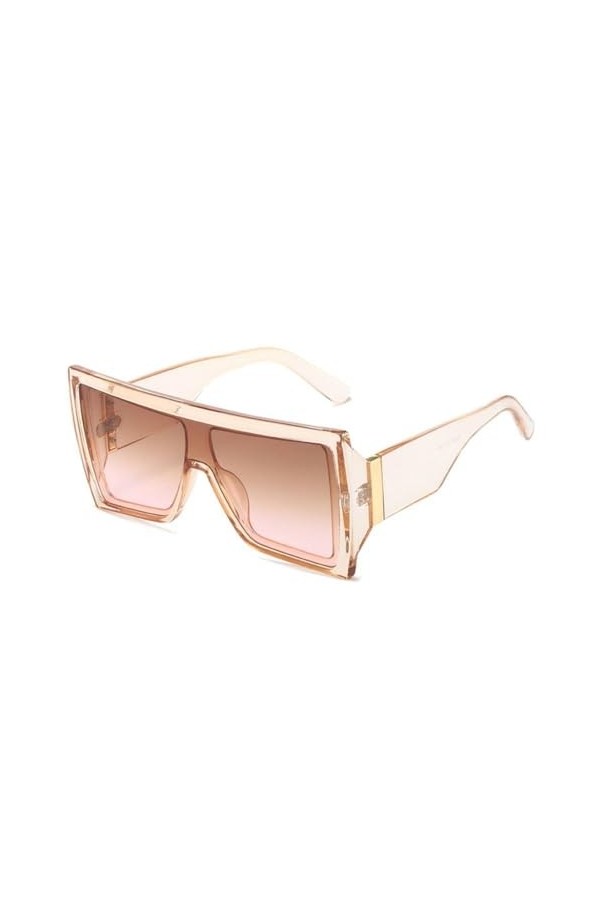 MUTYNE Lunettes de Soleil Carrées de Mode Femmes Hommes Style Rétro Lunettes de Soleil Une Pièce Nuances Dégradées Lunettes d