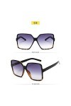 YIERJIU Lunettes Vintage surdimensionné Lunettes de Soleil carrées Femmes Marque de Grand Cadre Femmes Lunettes de Soleil Noi