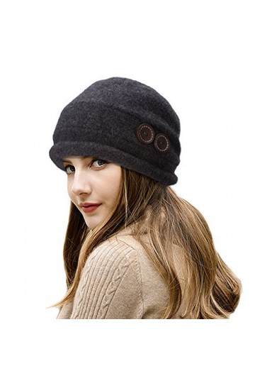 Chapeau vintage pour femme en cloche - Laine élégante - Par Lawliet - Gris - Taille Unique
