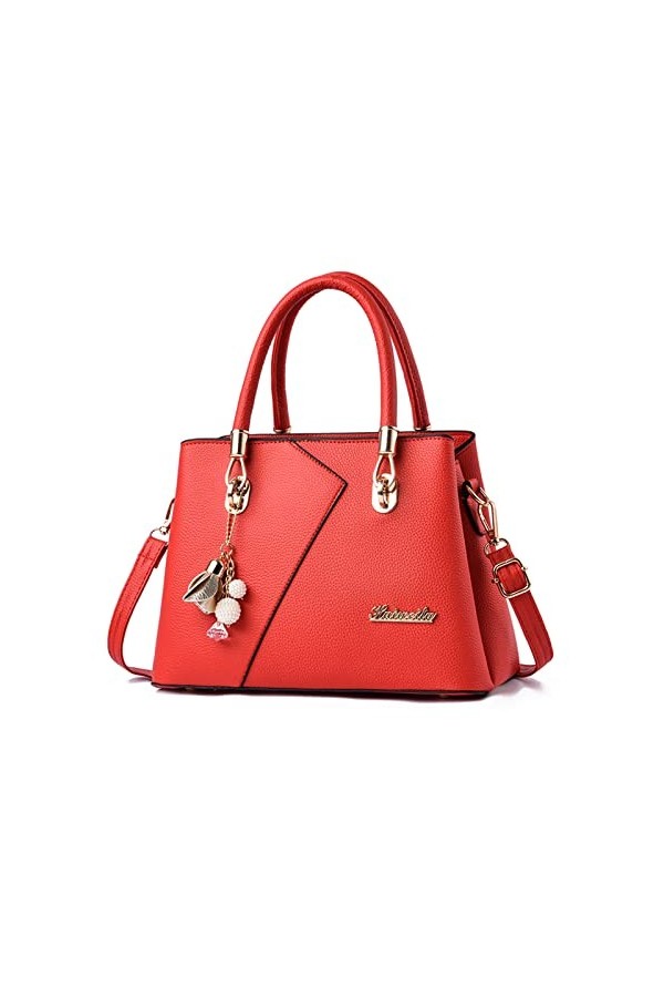 FANDARE Sac Bandoulière Femme Multi Poches Sac à Main PU Cuir Sac Messager Étanche Sac portés Épaule pour Voyage Travail Acha