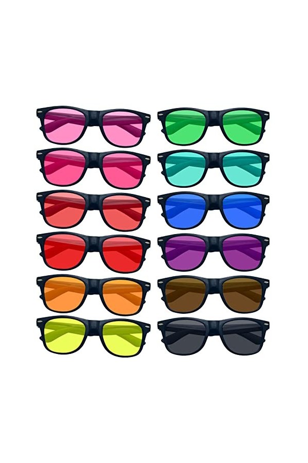 Lot de douzaines de lunettes de soleil transparentes avec monture en corne pour homme et femme, Cadre noir